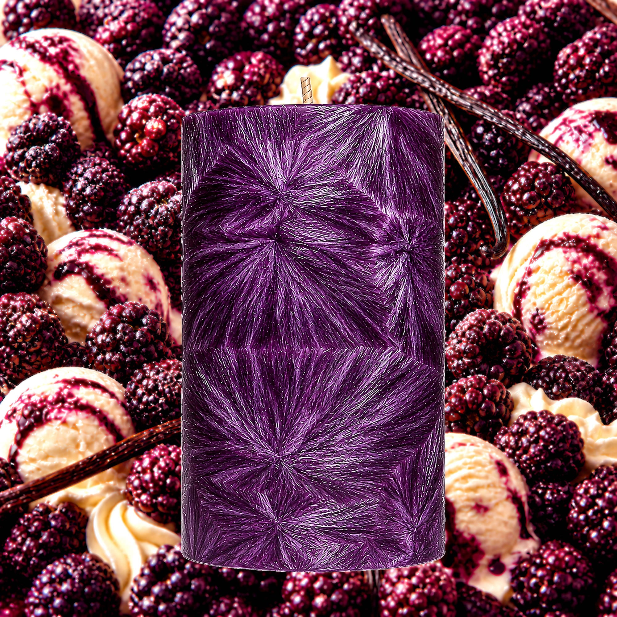 Blackberry Ice Cream Pillar Candle