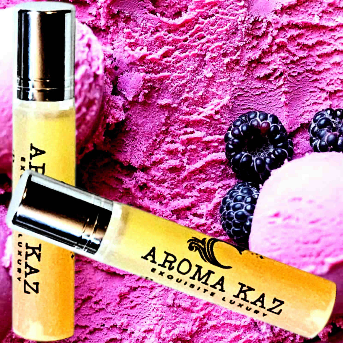 Blackberry Ice Cream Fragrance Roll On – vegan, cruelty-free perfume roll on featuring creamy blackberry dessert fragrance, handmade in Australia.