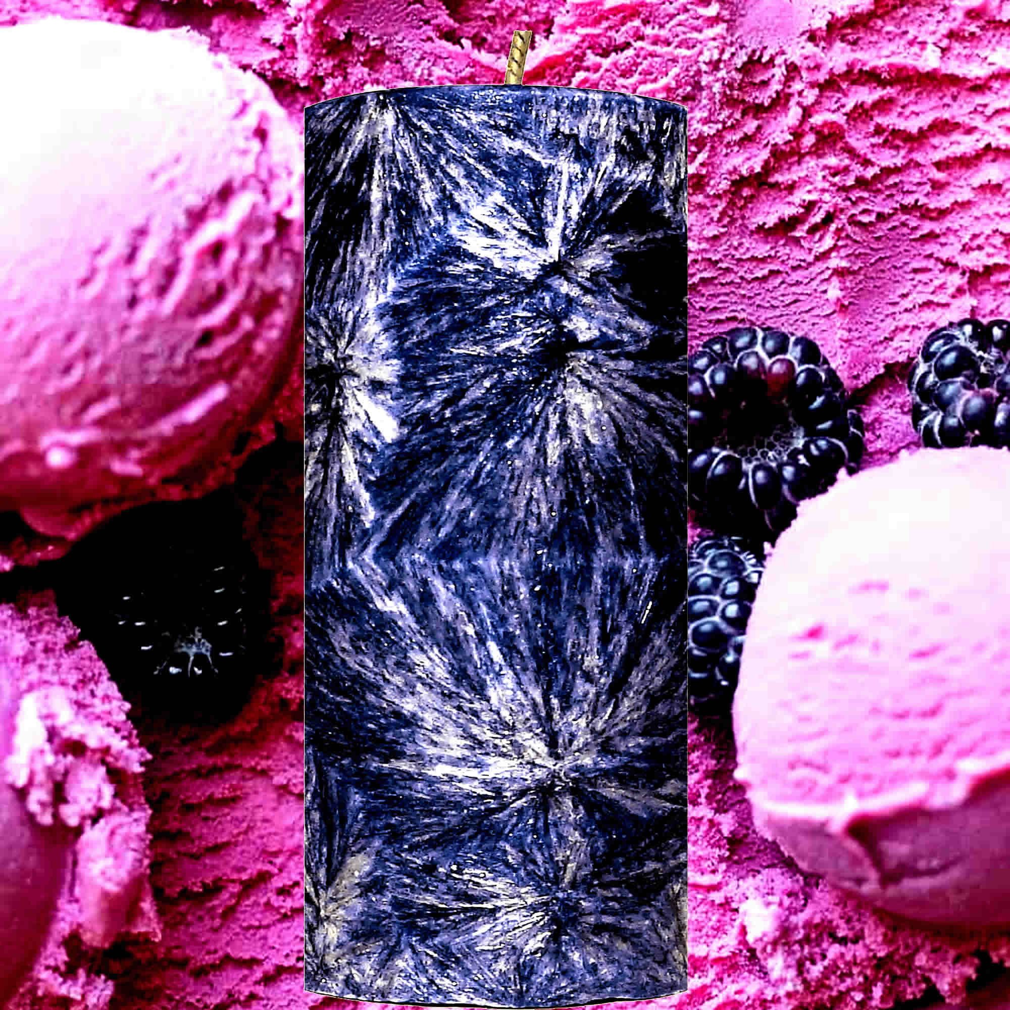 Blackberry Ice Cream Pillar Candle – Plant-Based, Eco-Friendly, Vegan, Cruelty Free