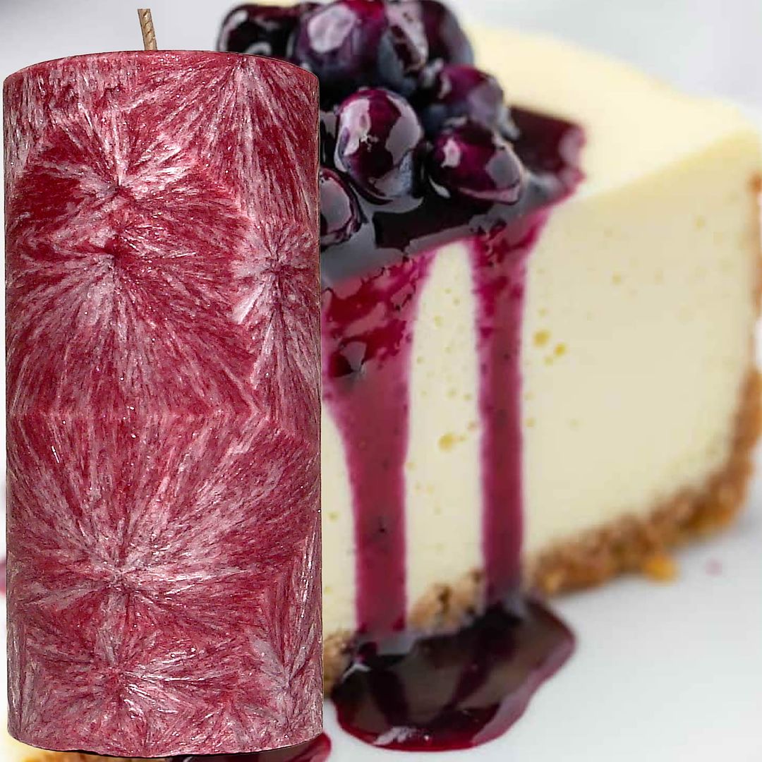 Black Cherry Cheesecake Scented Palm Wax Pillar Candle