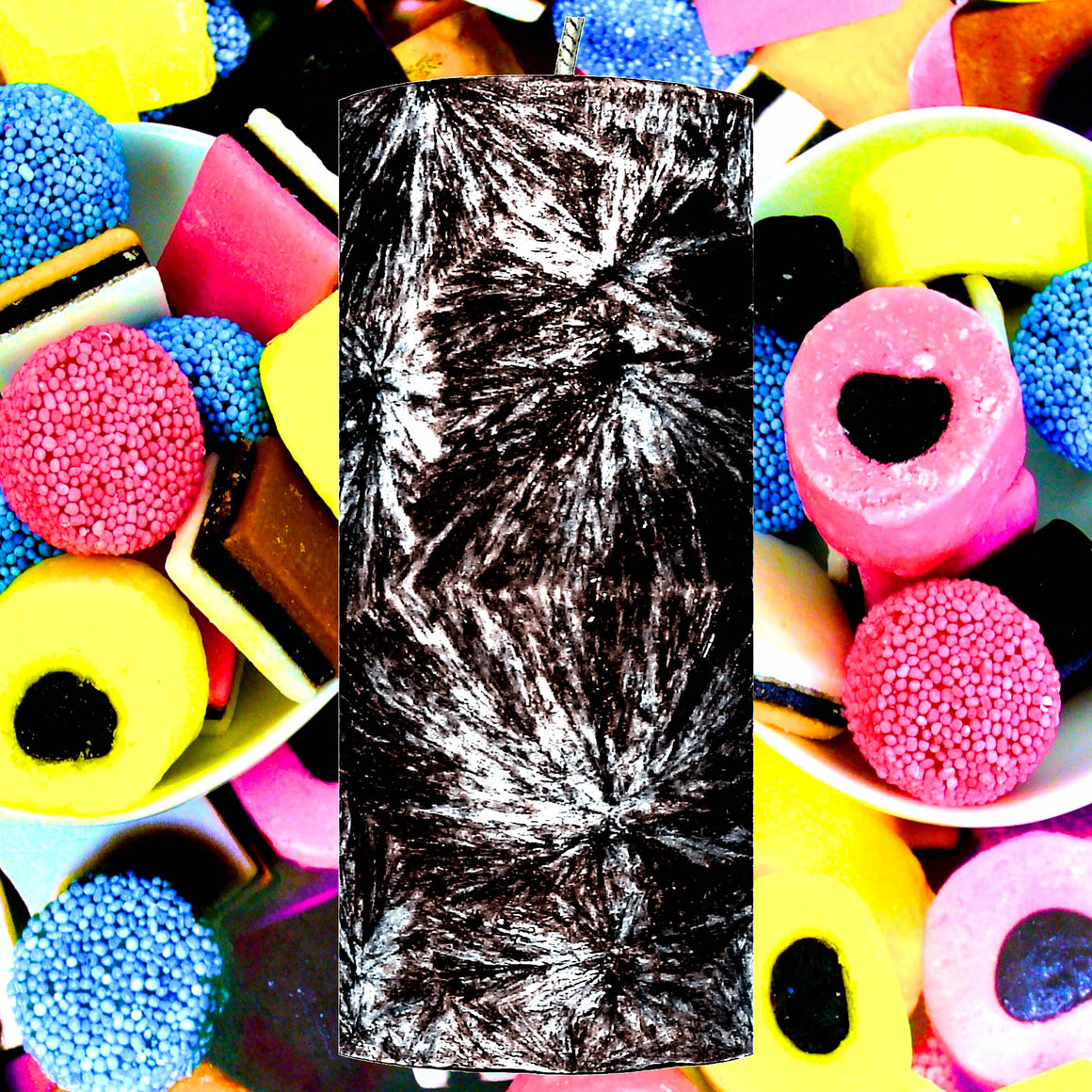 Licorice Allsorts Pillar Candle – Plant-Based, Eco-Friendly, Vegan, Cruelty Free