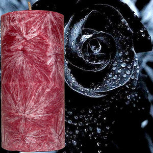 Black Rose & Oud Scented Palm Wax Pillar Candle