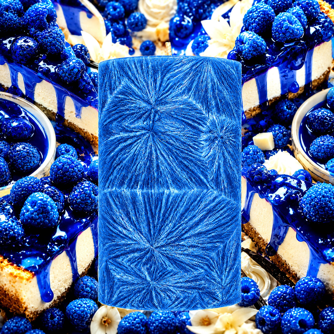 Blue Raspberry Cheesecake Pillar Candle