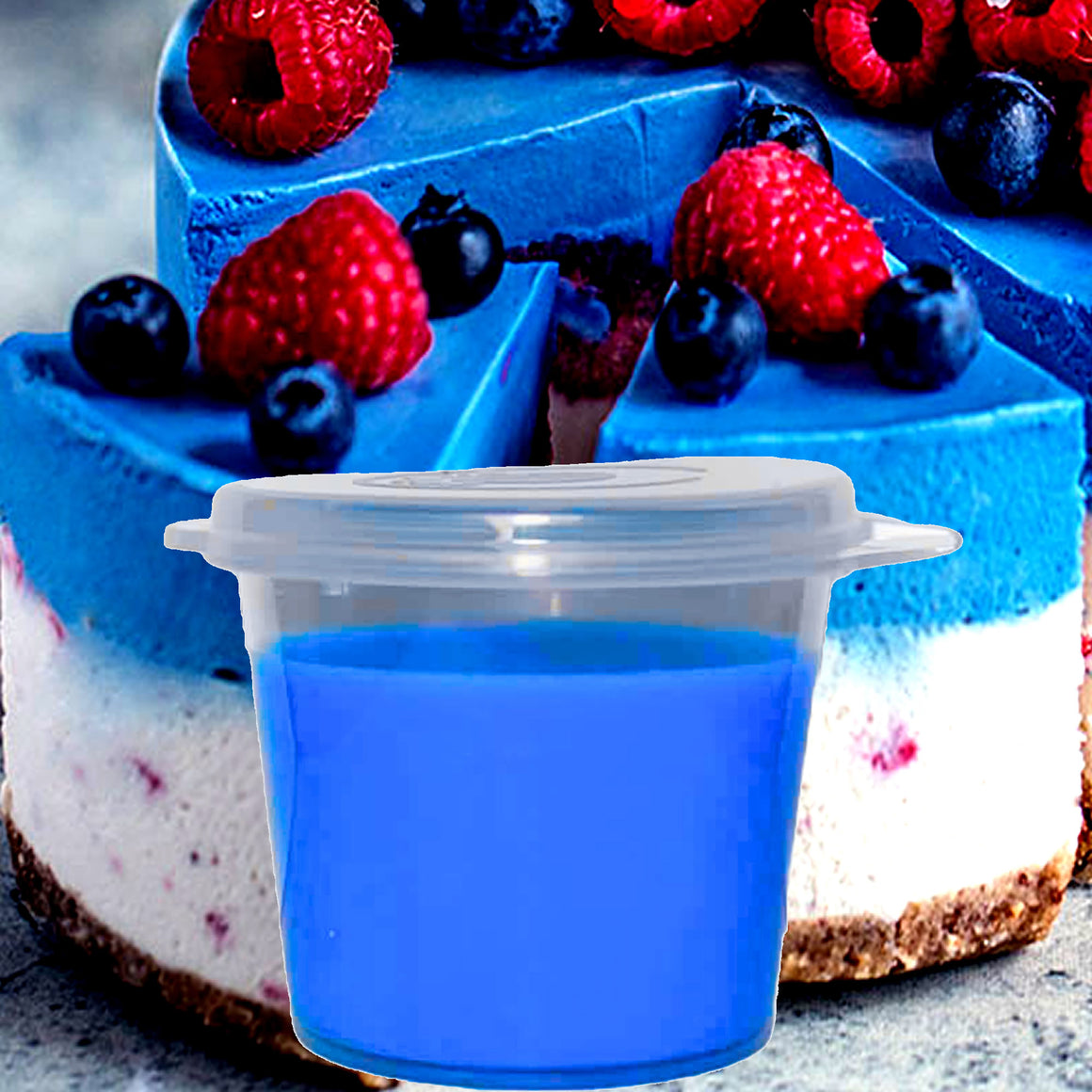 Blue Raspberry Cheesecake Soy Candle Melt Shot Pots – Plant-Based, Vegan, Cruelty-Free, Hand-Poured