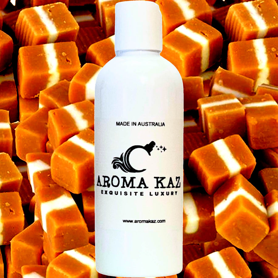 Brown Sugar Vanilla Caramel Body Massage Oil – vegan, cruelty-free rich caramel, brown sugar and vanilla dessert aroma, handmade in Australia.