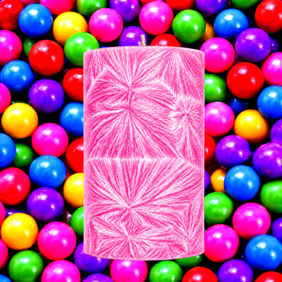 Bubblegum Pillar Candle
