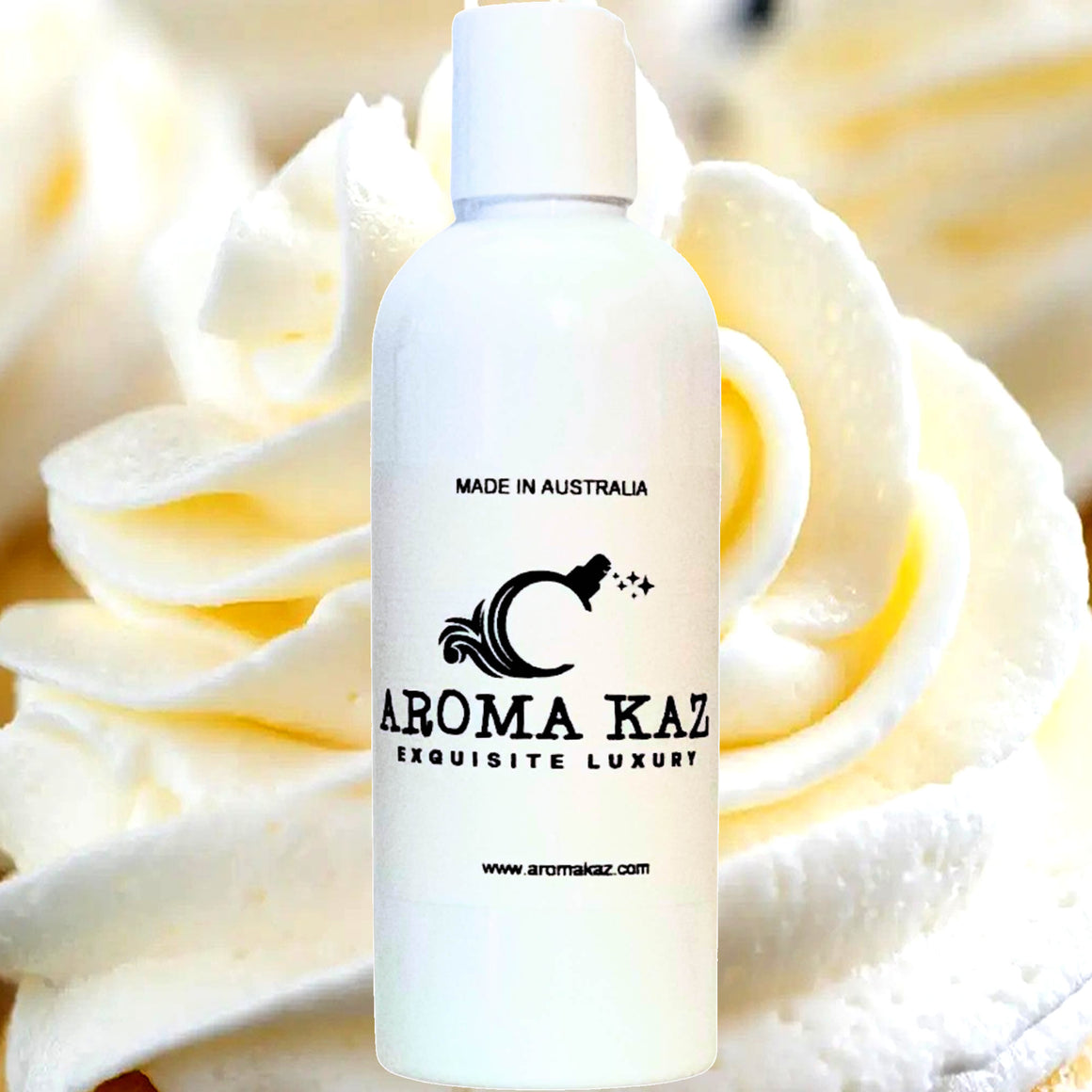 Buttercream Vanilla Body Massage Oil – vegan, cruelty-free creamy vanilla frosting aroma, handmade in Australia.