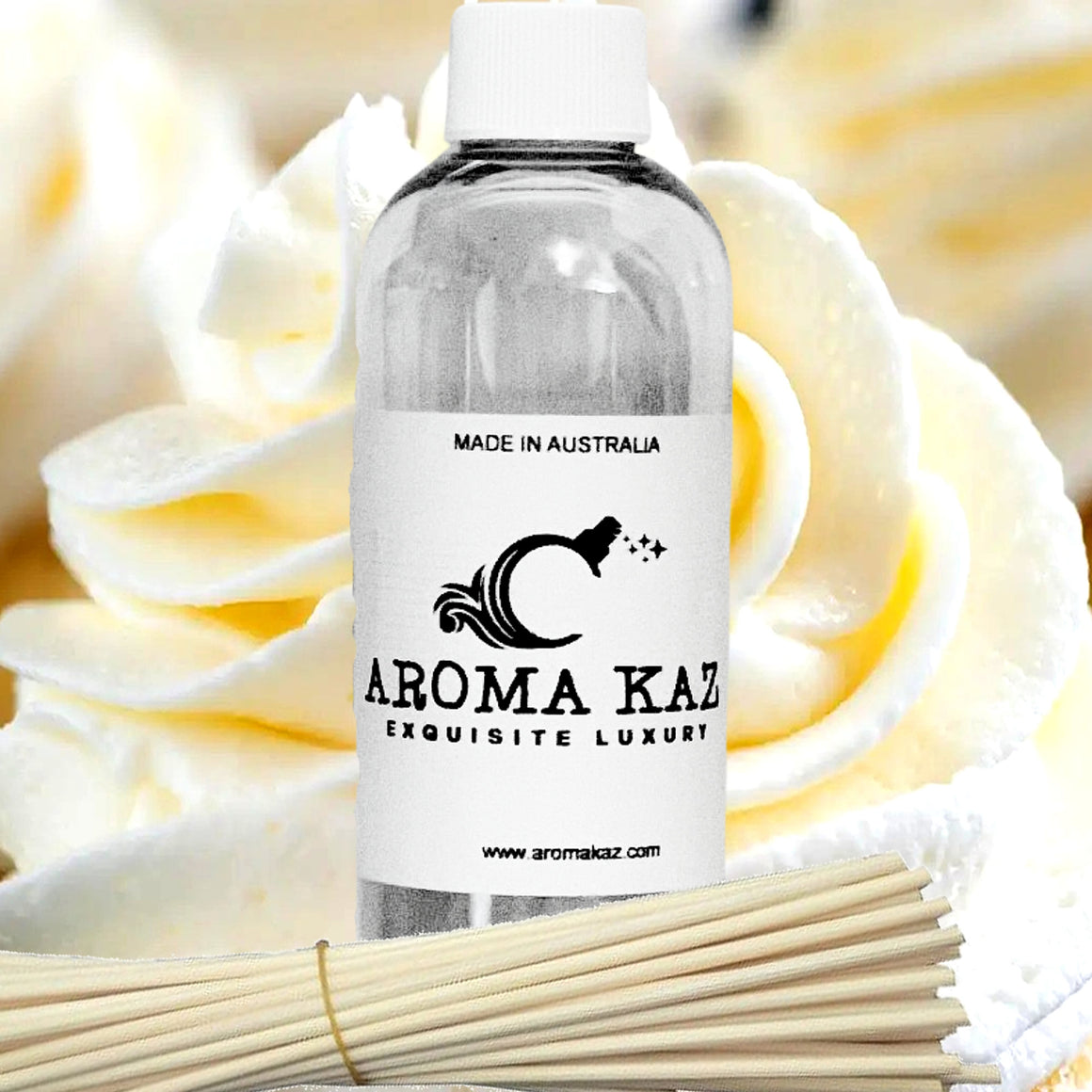 Buttercream Vanilla Diffuser Fragrance Oil with Reeds – Vegan Cruelty-Free Home Aroma