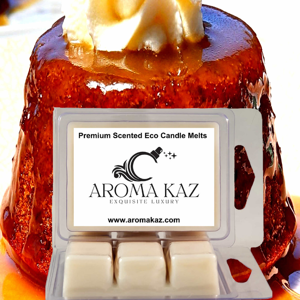 Butterscotch Pudding eco soy wax melts – vegan, cruelty-free featuring rich butterscotch dessert aroma, handmade in Australia.