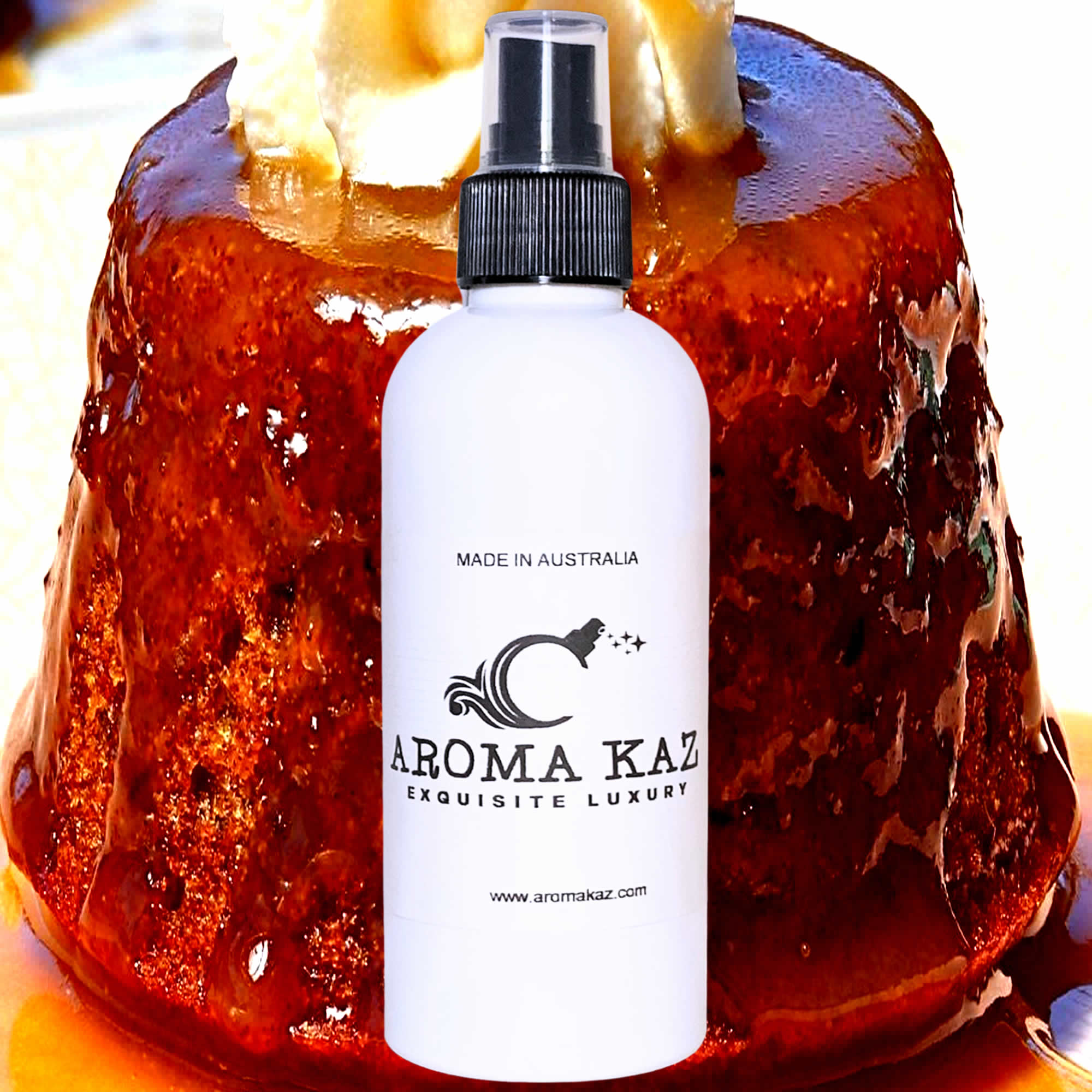 Butterscotch Pudding Body Spray Mist – vegan, cruelty-free body spray featuring rich butterscotch dessert aroma, handmade in Australia.