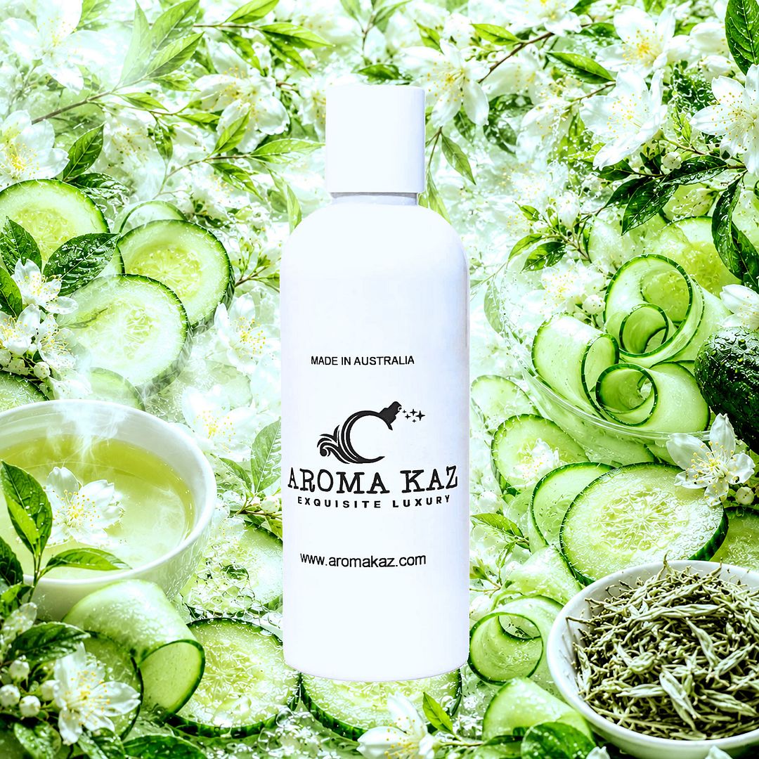 White Tea & Cucumber Body Massage Oil – vegan, cruelty-free, plant-based hydrating oil with crisp cucumber and refreshing white tea, handmade in Australia.