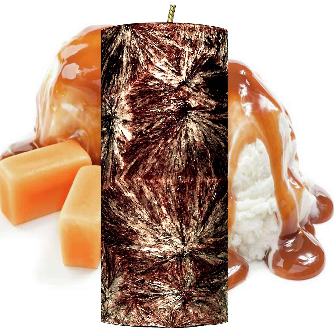 Vanilla Caramel Scented Palm Wax Pillar Candle Hand Poured