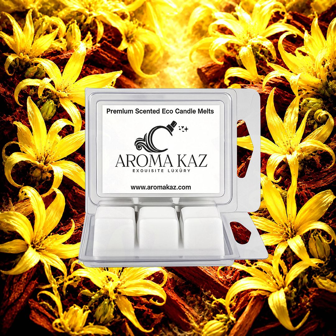 Ylang Ylang & Sandalwood eco soy wax melts – vegan, cruelty-free featuring exotic ylang ylang and warm sandalwood, handmade in Australia.