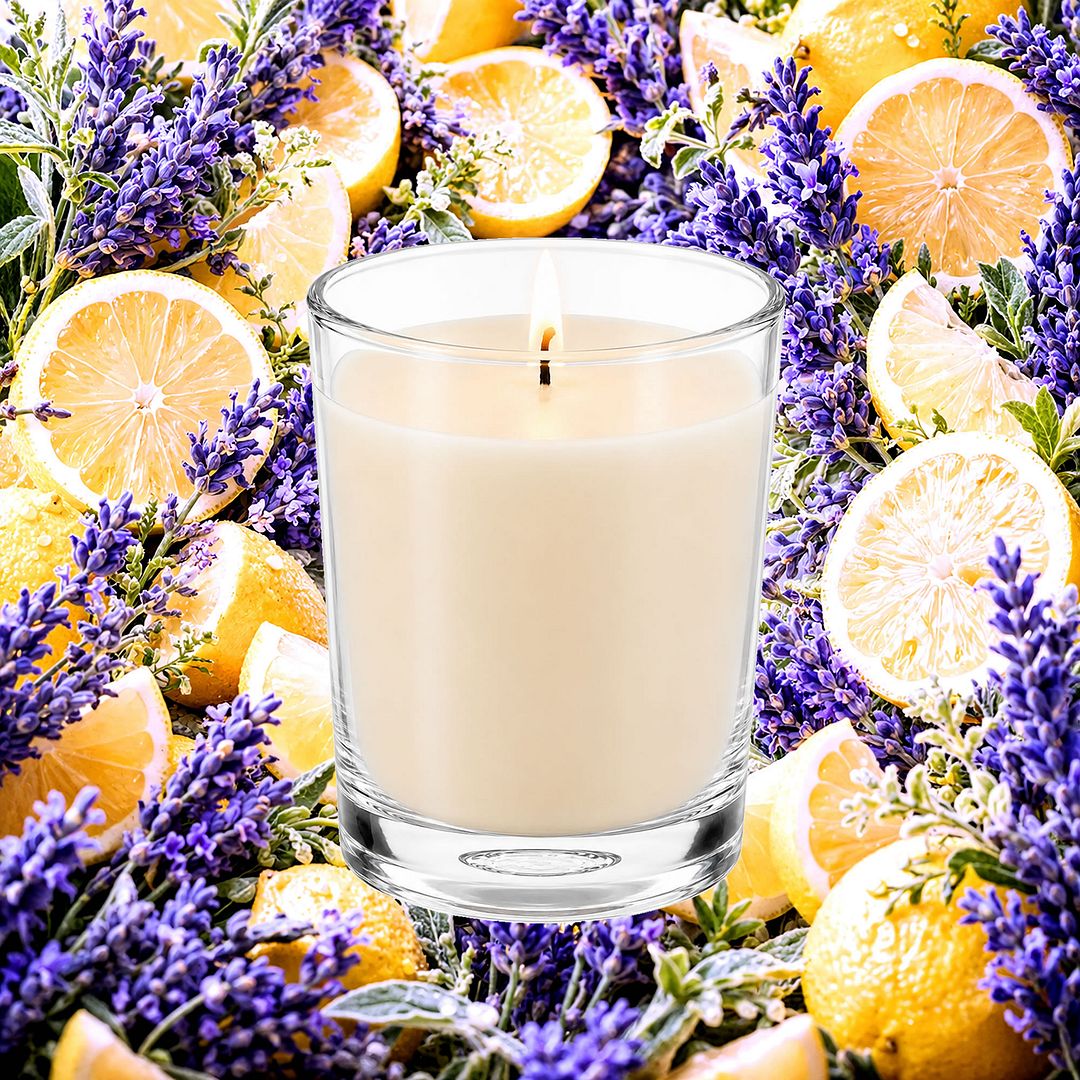 Lavender & Lemon Scented Votive Candles eco soy plant based – vegan, cruelty-free featuring fresh floral lavender and citrus lemon zest, handmade in Australia.
