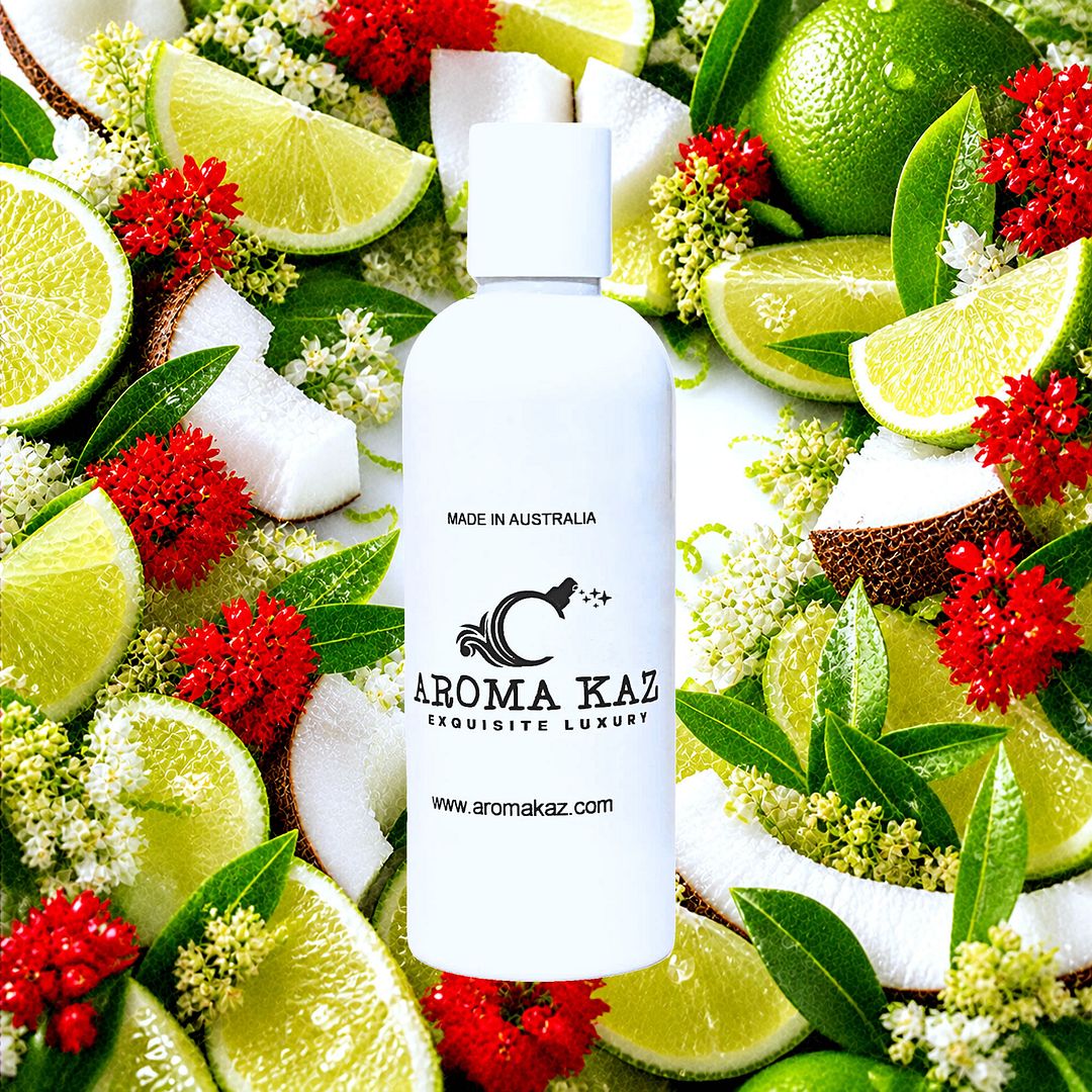 Coconut Lime Verbena Body Massage Oil – vegan, cruelty-free fresh citrus lemon and floral verbena with coconut, handmade in Australia.