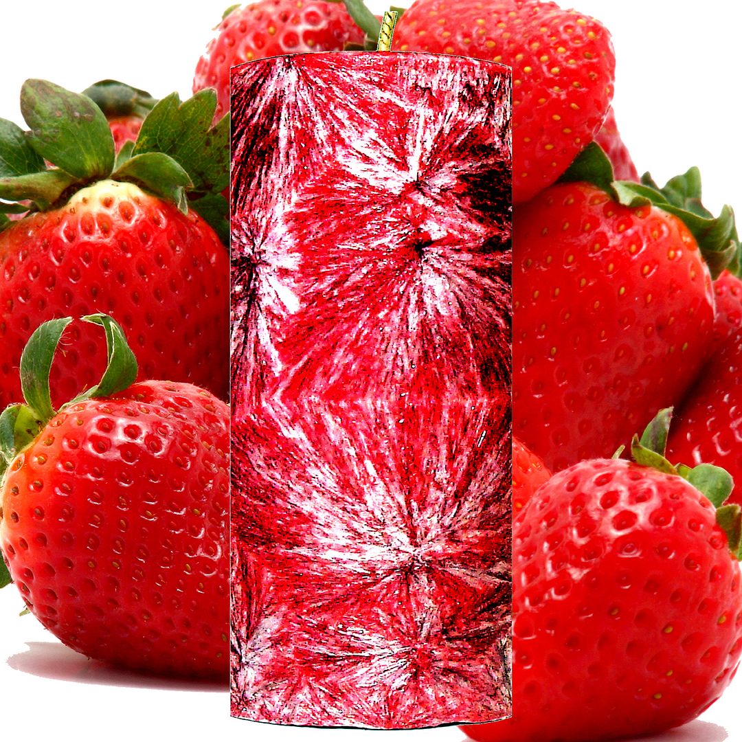 Fresh Strawberries Scented Palm Wax Pillar Candle Hand Poured