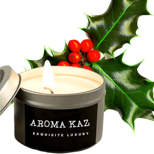 Mistletoe & Holly Berry Scented Eco Soy Tin Candles Hand Poured