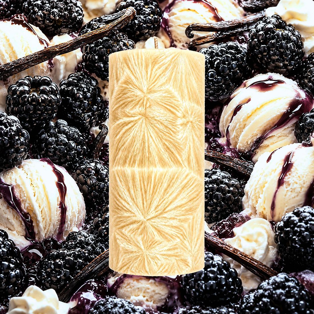 Black Raspberry Vanilla plant based Pillar Candle – vegan, cruelty-free featuring sweet raspberry and creamy vanilla blend, handmade in Australia.