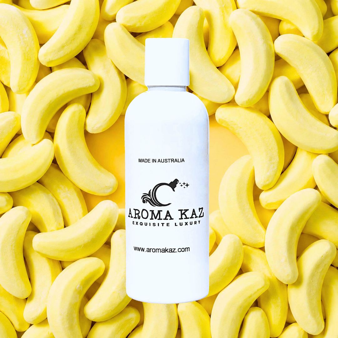 Banana Lollies Body Wash Shower Gel – vegan, cruelty-free featuring sweet candy banana aroma, handmade in Australia.