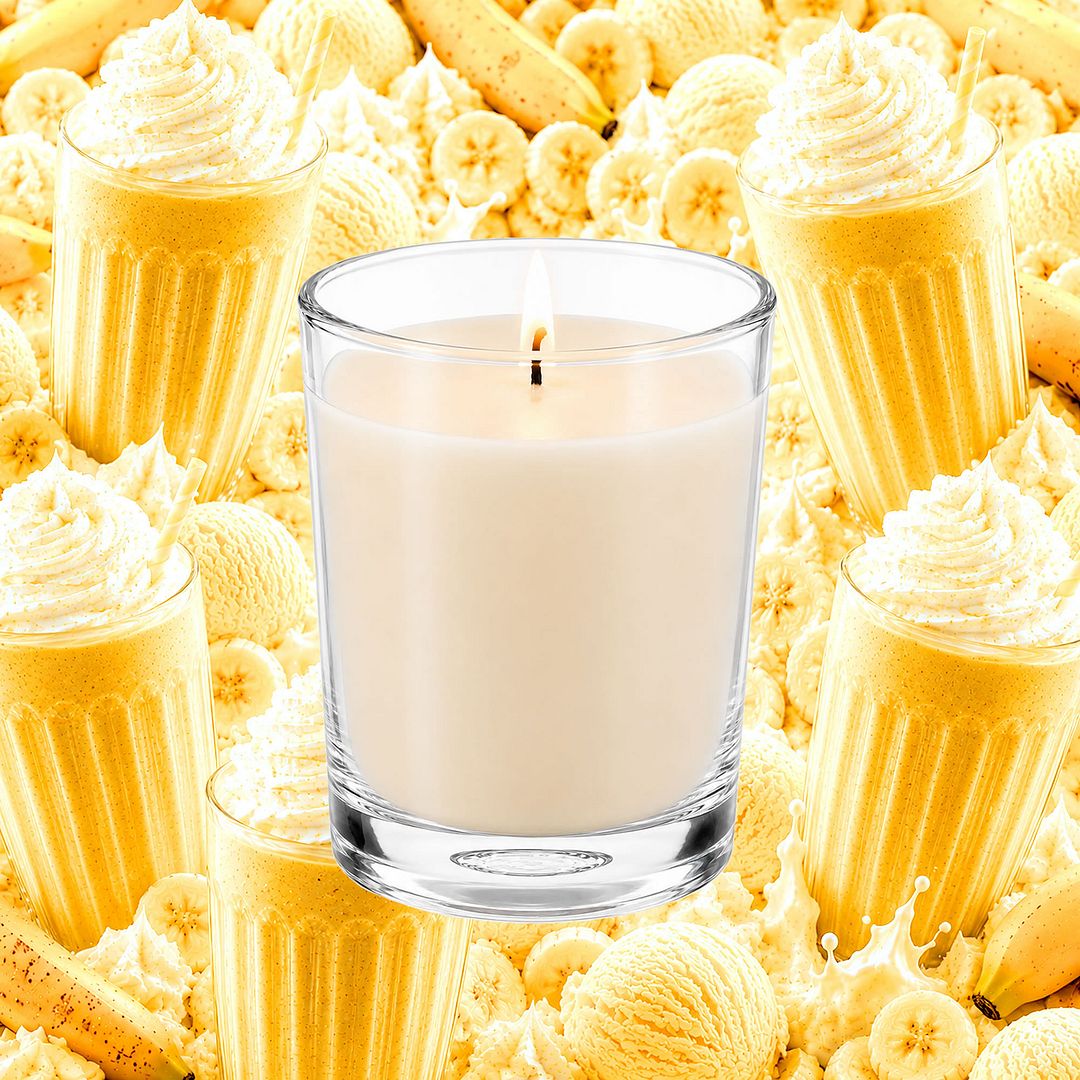 Banana Milkshake Scented Votive Candles eco soy plant based – vegan, cruelty-free featuring creamy banana milk aroma, handmade in Australia.
