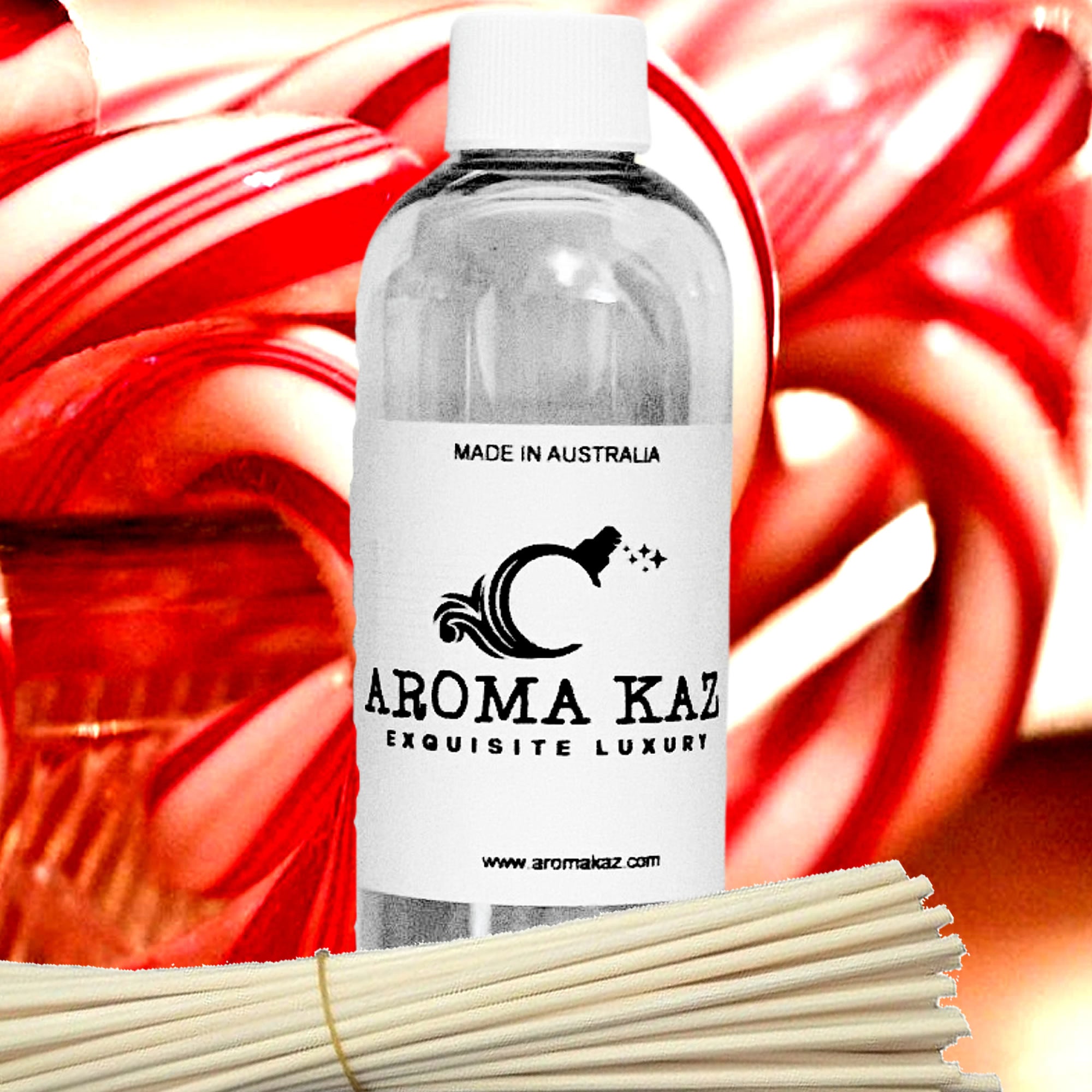 Candy Cane Diffuser Fragrance Oil with Reeds – Vegan Cruelty-Free Home Aroma