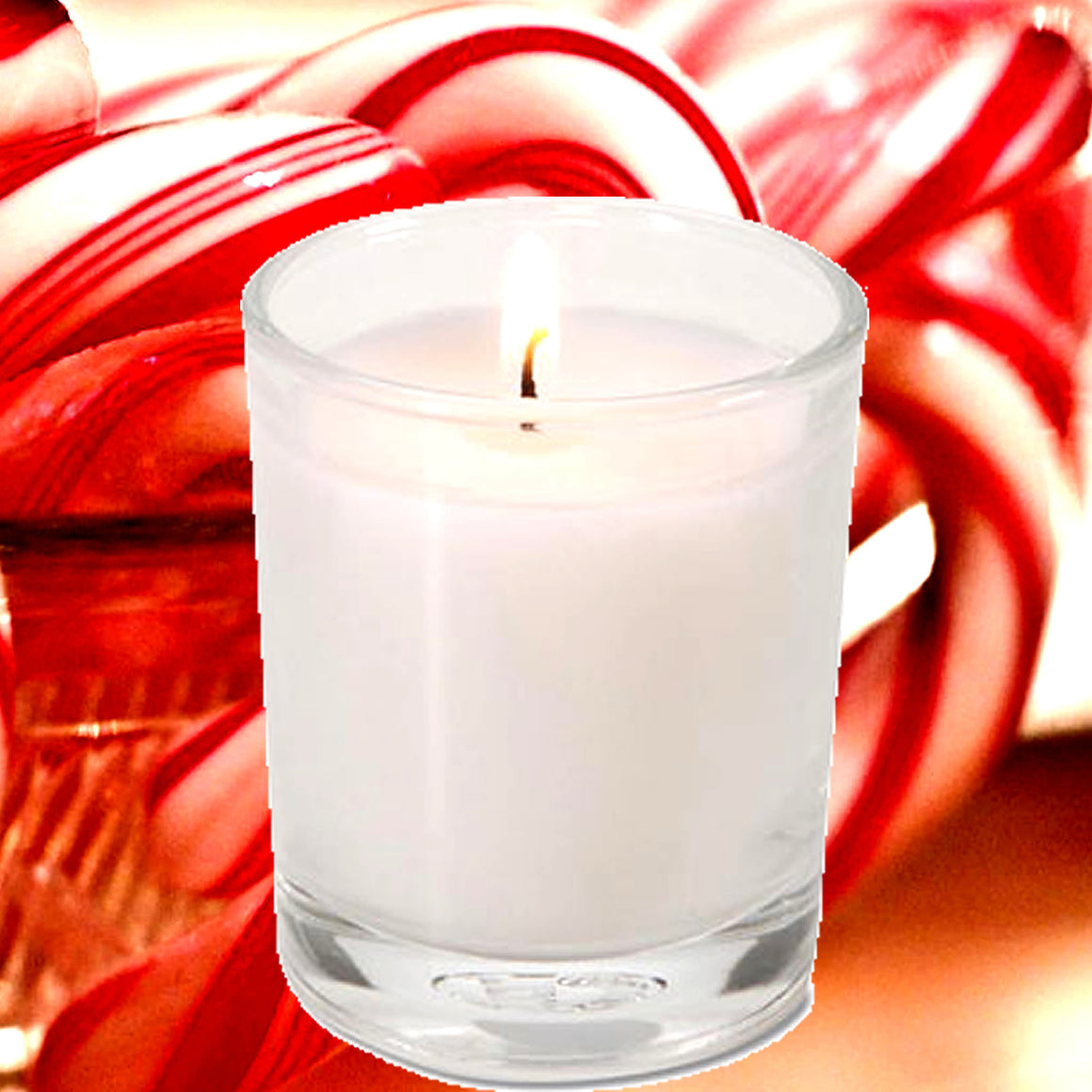 Candy Cane Eco Soy Votive Candles – Clean Burn, Plant-Based, Vegan & Pet Safe