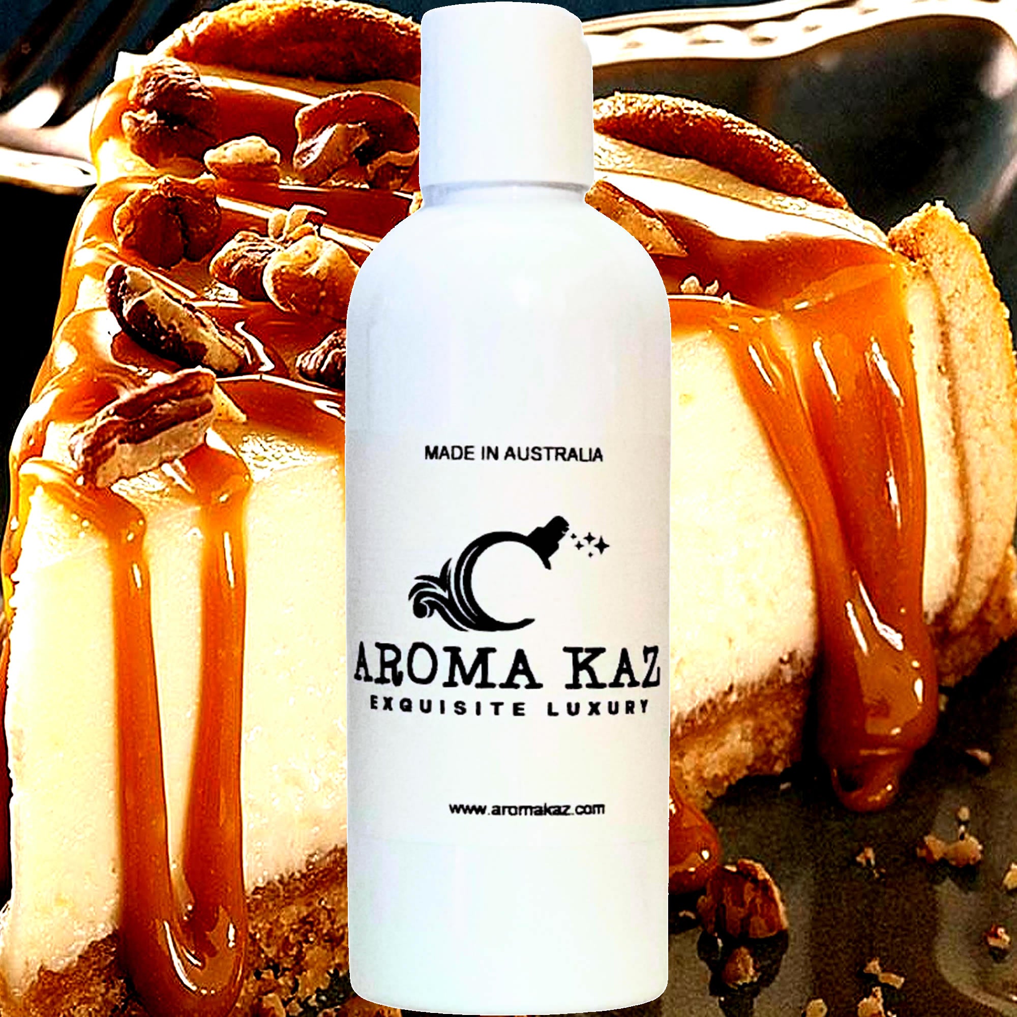 Caramel Cheesecake Body Massage Oil – vegan, cruelty-free creamy caramel dessert aroma, handmade in Australia.