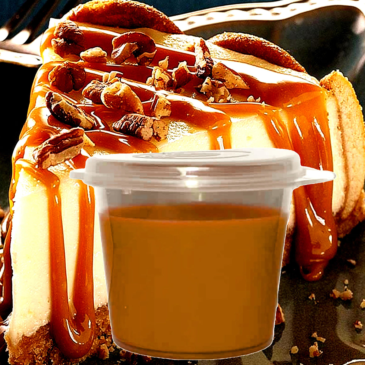 Caramel Cheesecake eco soy wax melts – vegan, cruelty-free featuring creamy caramel dessert aroma, handmade in Australia.