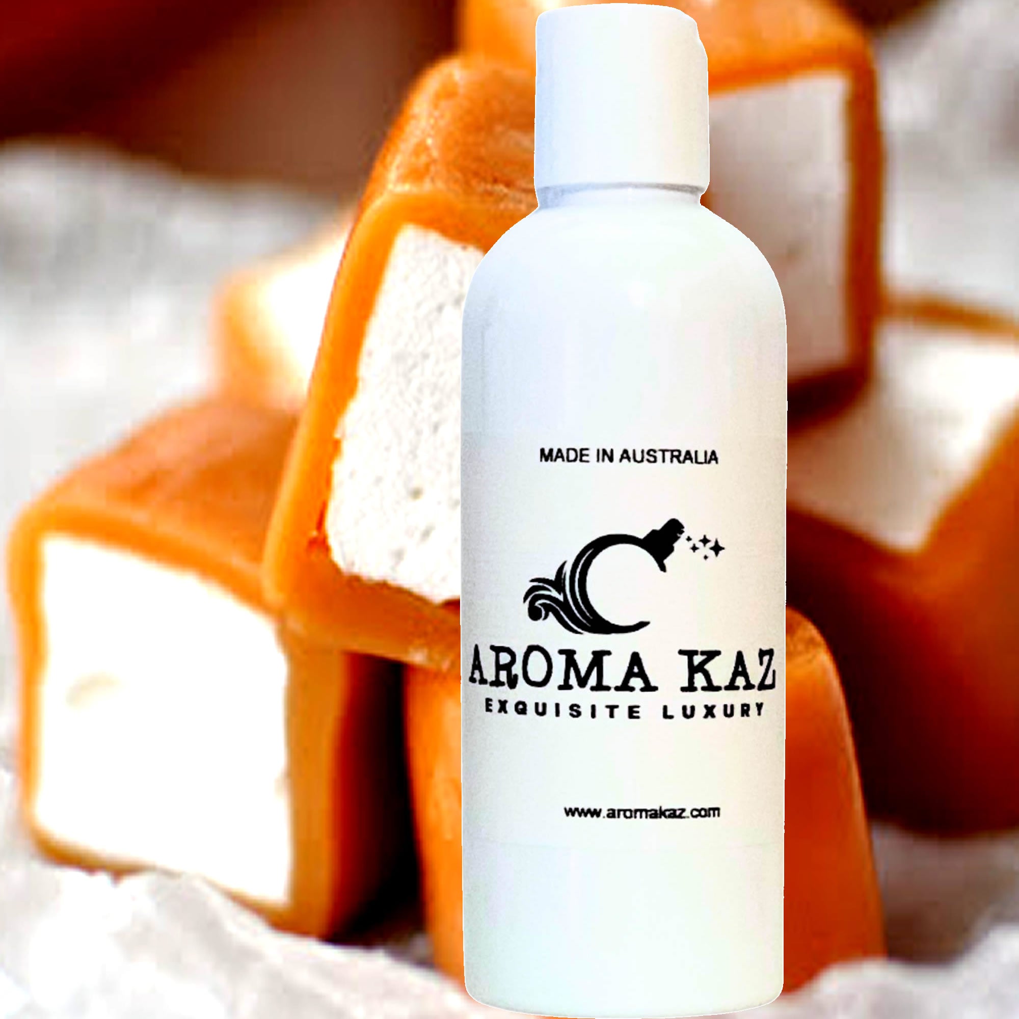 Caramel Marshmallows Body Massage Oil – vegan, cruelty-free sweet caramel and fluffy marshmallow blend, handmade in Australia.
