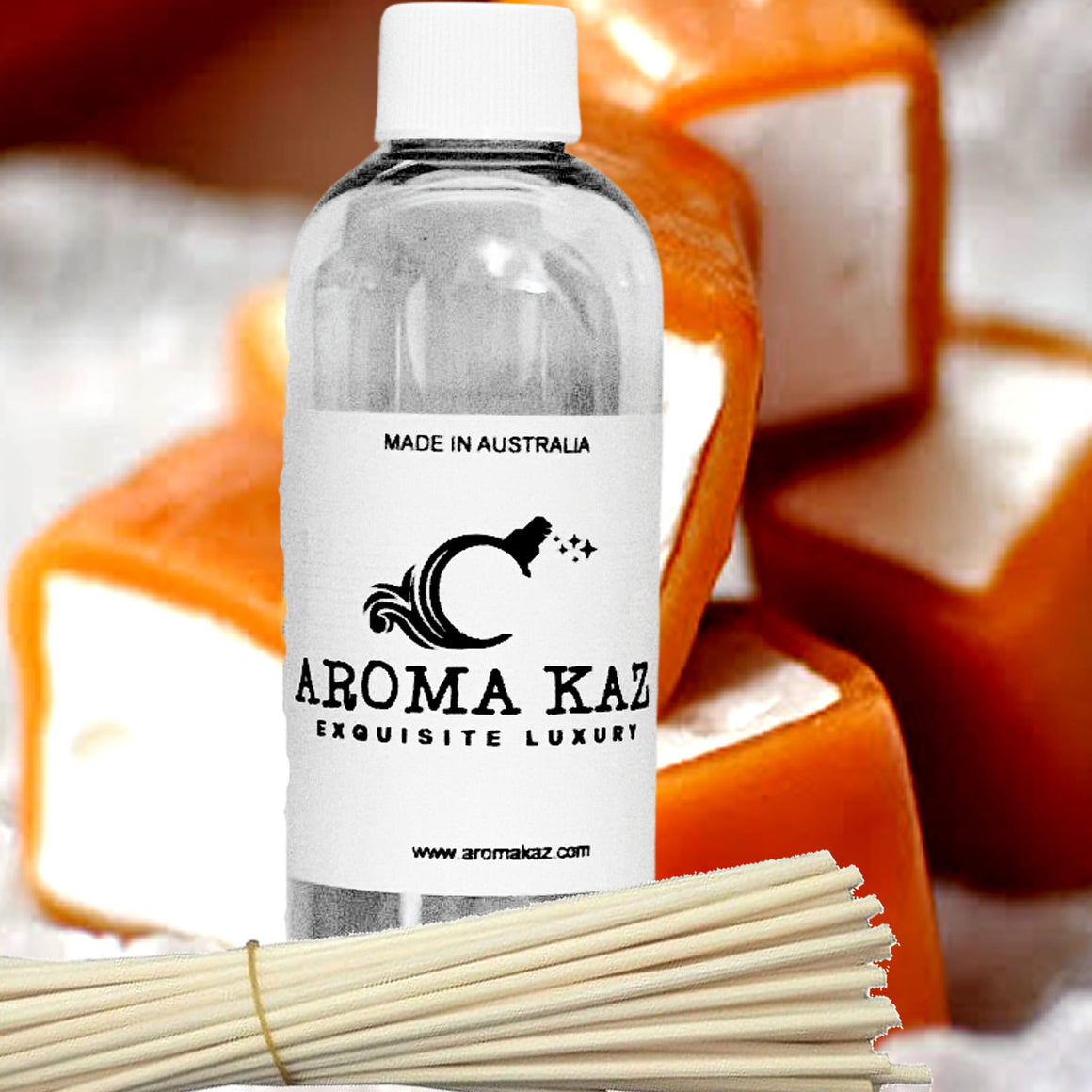 Caramel Marshmallows Diffuser Fragrance Oil with Reeds – Vegan Cruelty-Free Home Aroma