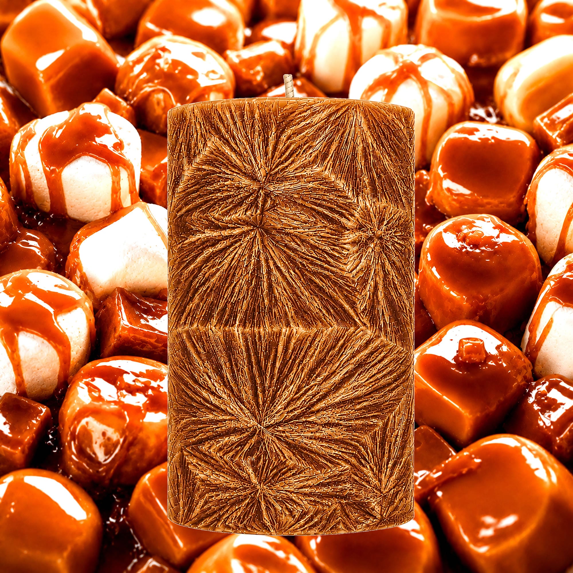 Caramel Marshmallows Pillar Candle