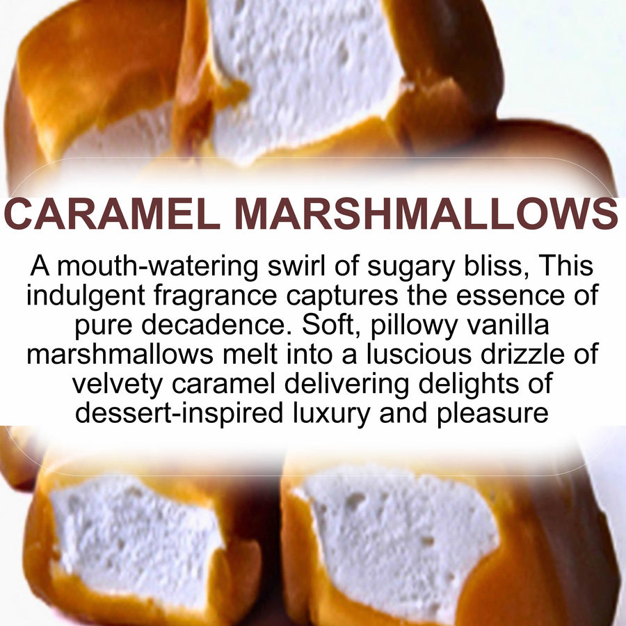 Caramel Marshmallows Body Spray Mist – vegan, cruelty-free body spray featuring sweet caramel and fluffy marshmallow blend, handmade in Australia.