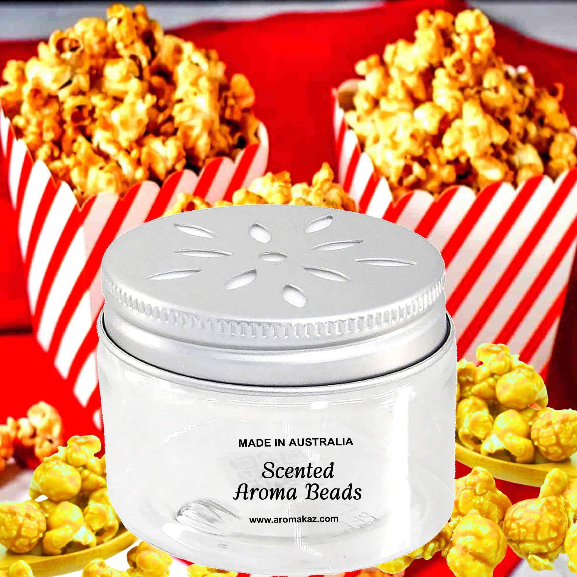 Caramel Popcorn Air Freshener Aroma Beads - Room, Car, Pantry, Pet Areas, Linen