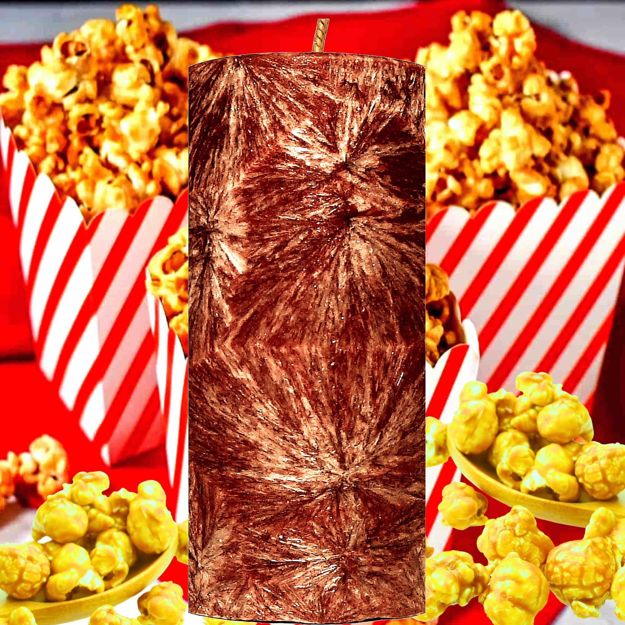 Caramel Popcorn Pillar Candle – Plant-Based, Eco-Friendly, Vegan, Cruelty Free