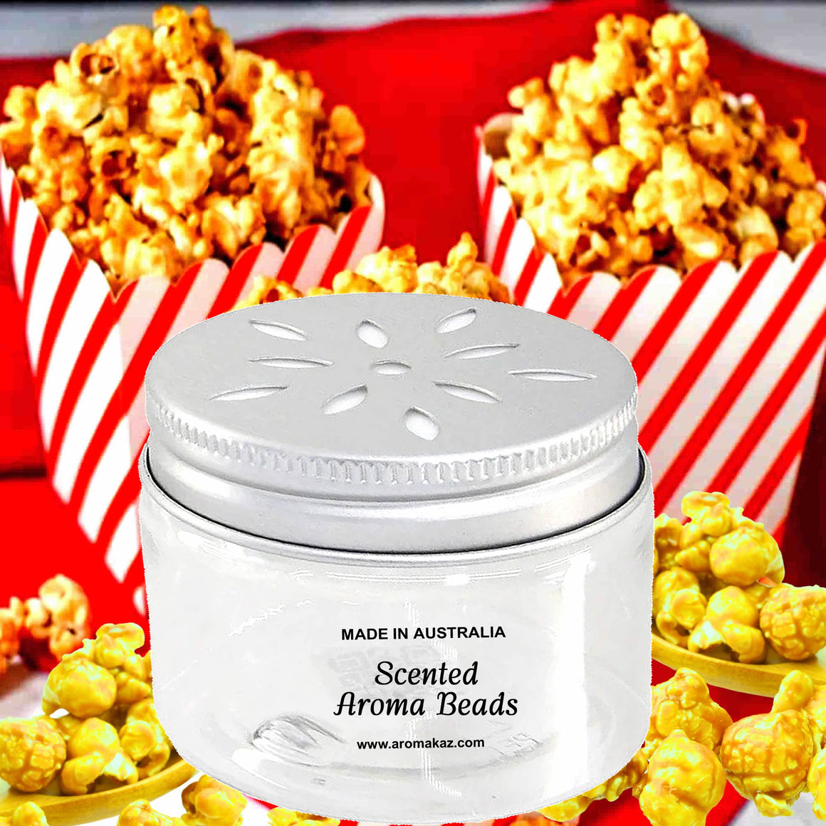 Caramel Popcorn Air Freshener Aroma Beads - Room, Car, Pantry, Pet Areas, Linen