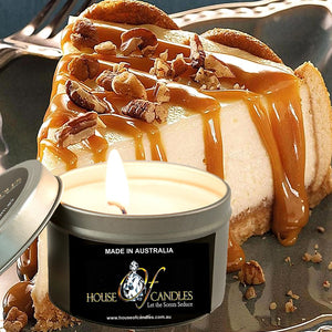 Caramel Vanilla Cheesecake Scented Eco Soy Tin Candles