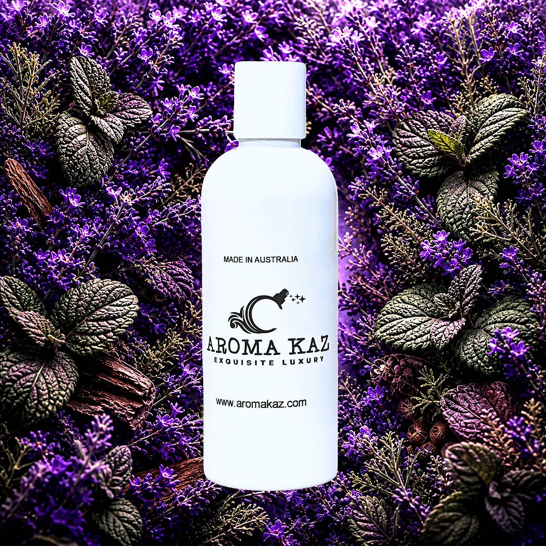Patchouli & Lavender Body Wash Shower Gel – vegan, cruelty-free featuring fresh floral lavender and earthy patchouli, handmade in Australia.