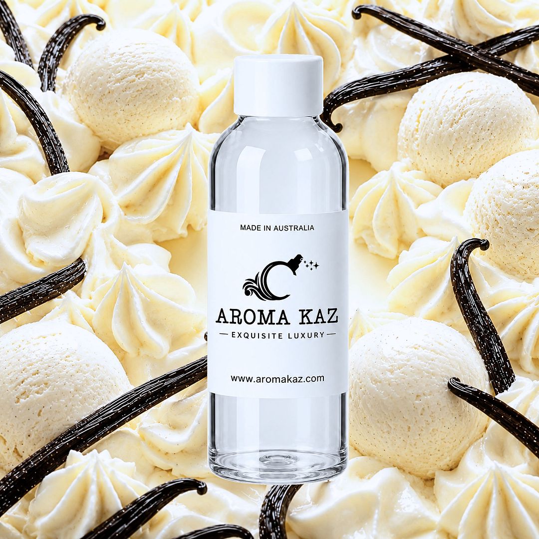 French Vanilla fragrance oil for candle making, soap making and perfume blending – vegan, cruelty-free featuring rich creamy vanilla, handmade in Australia.