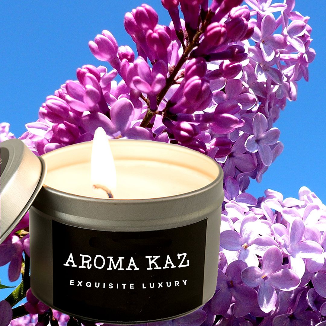 Fresh Lilac Scented Eco Soy Tin Candles Hand Poured