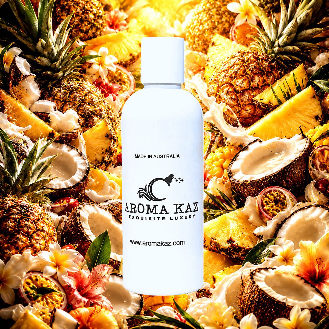 Pina Colada Body Wash Shower Gel – vegan, cruelty-free featuring tropical pineapple, creamy coconut, and vanilla sweetness, handmade in Australia.