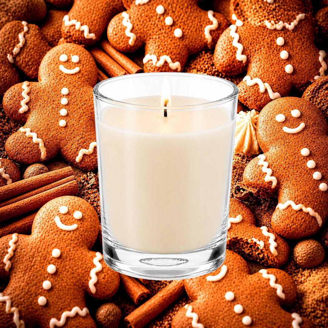 Gingerbread Scented Votive Candles eco soy plant based – vegan, cruelty-free featuring warm spicy ginger, sweet spices, nutmeg and sweet baked cookie notes, handmade in Australia.