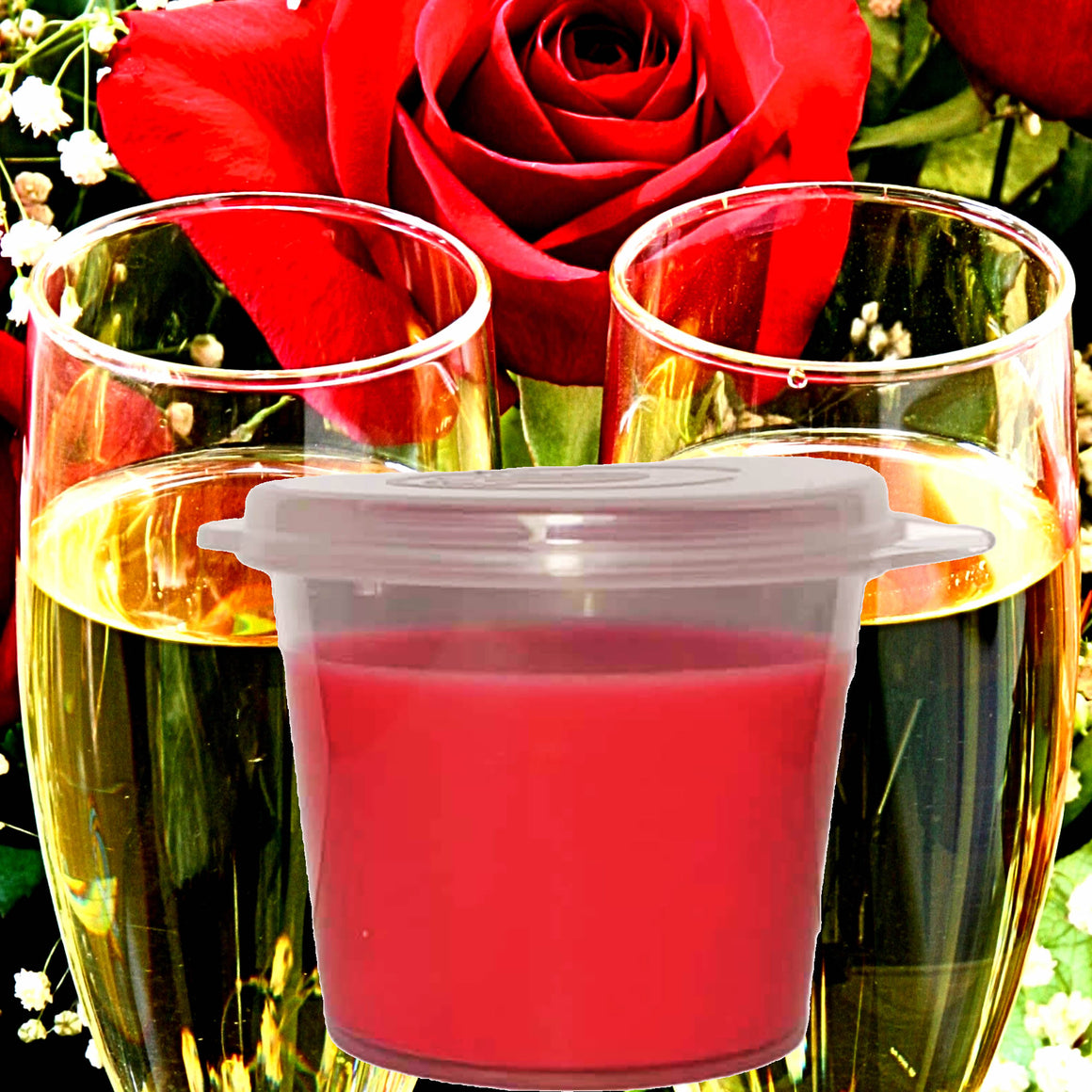 Champagne Roses Soy Candle Melt Shot Pots – Plant-Based, Vegan, Cruelty-Free, Hand-Poured
