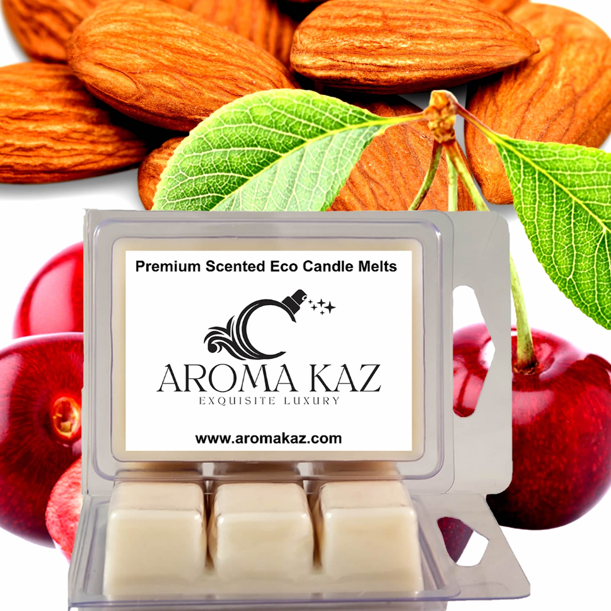 Cherry Almond eco soy wax melts – vegan, cruelty-free featuring sweet cherry and nutty almond blend, handmade in Australia.