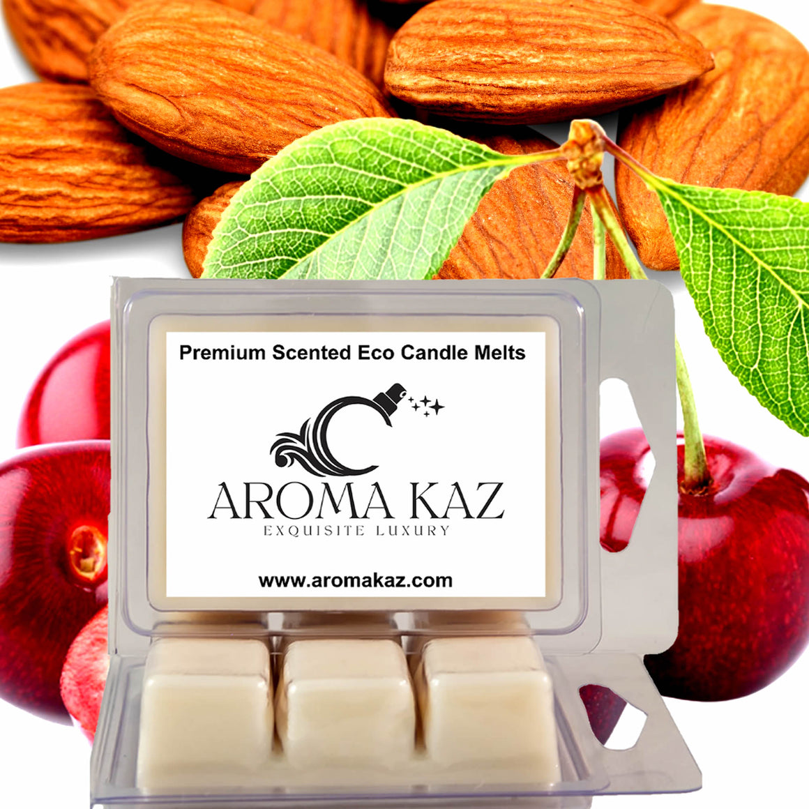 Cherry Almond eco soy wax melts – vegan, cruelty-free featuring sweet cherry and nutty almond blend, handmade in Australia.