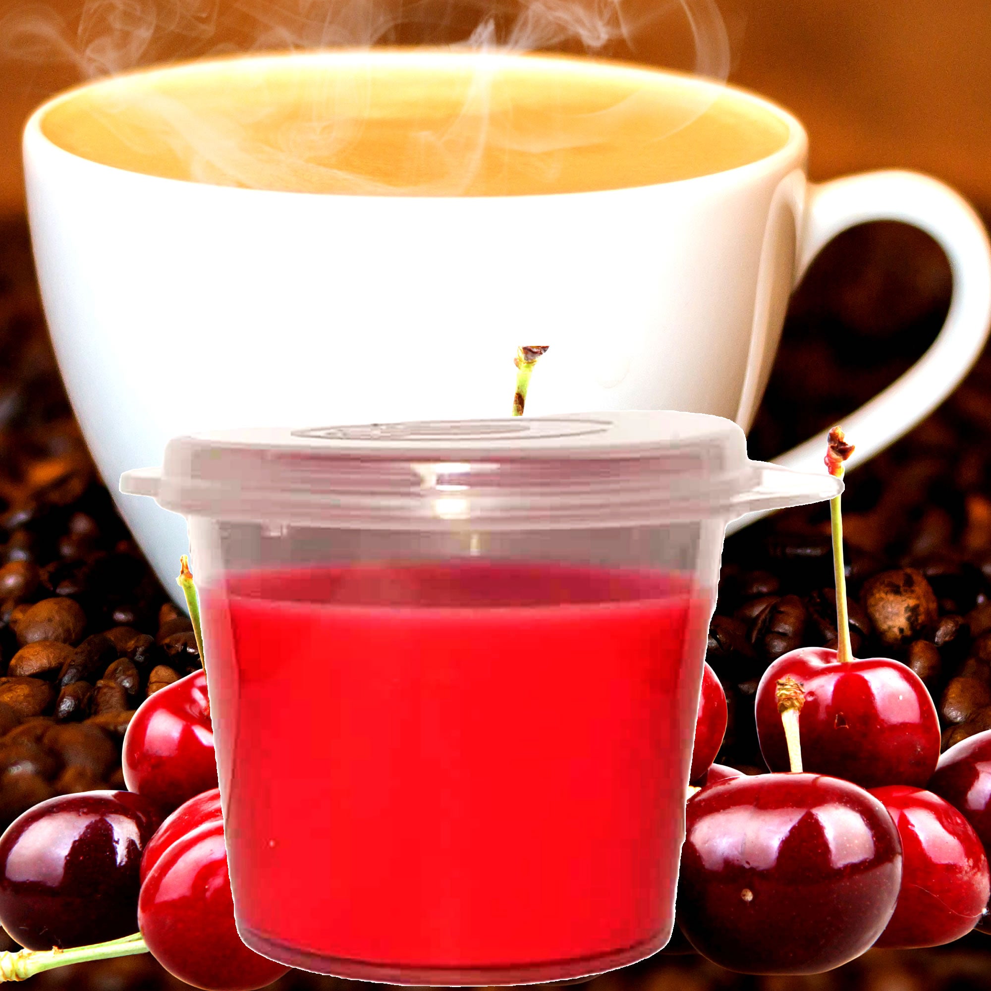 Cherry Coffee eco soy wax melts – vegan, cruelty-free featuring bold coffee with sweet cherry notes, handmade in Australia.