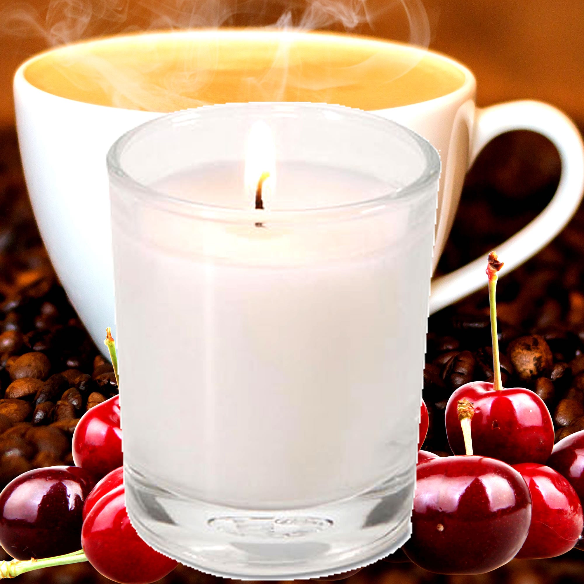 Cherry Coffee Eco Soy Votive Candles – Clean Burn, Plant-Based, Vegan & Pet Safe
