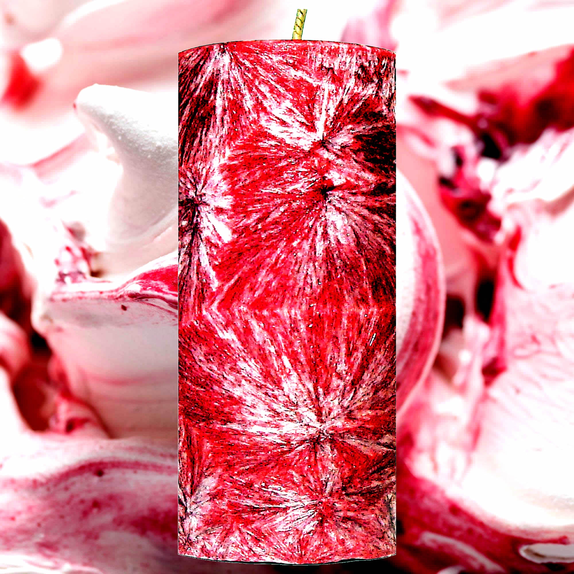 Cherry Vanilla Pillar Candle – Plant-Based, Eco-Friendly, Vegan, Cruelty Free