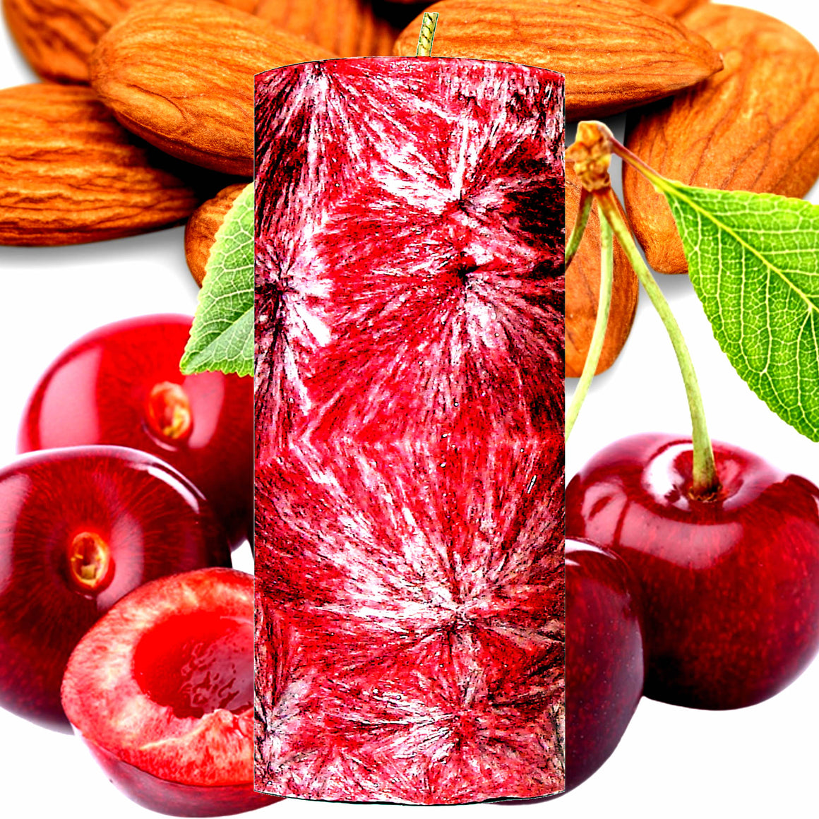 Cherry Almond Pillar Candle – Plant-Based, Eco-Friendly, Vegan, Cruelty Free