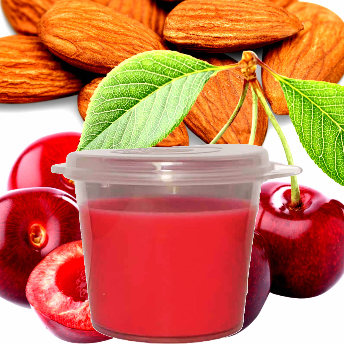 Cherry Almond Soy Candle Melt Shot Pots – Plant-Based, Vegan, Cruelty-Free, Hand-Poured