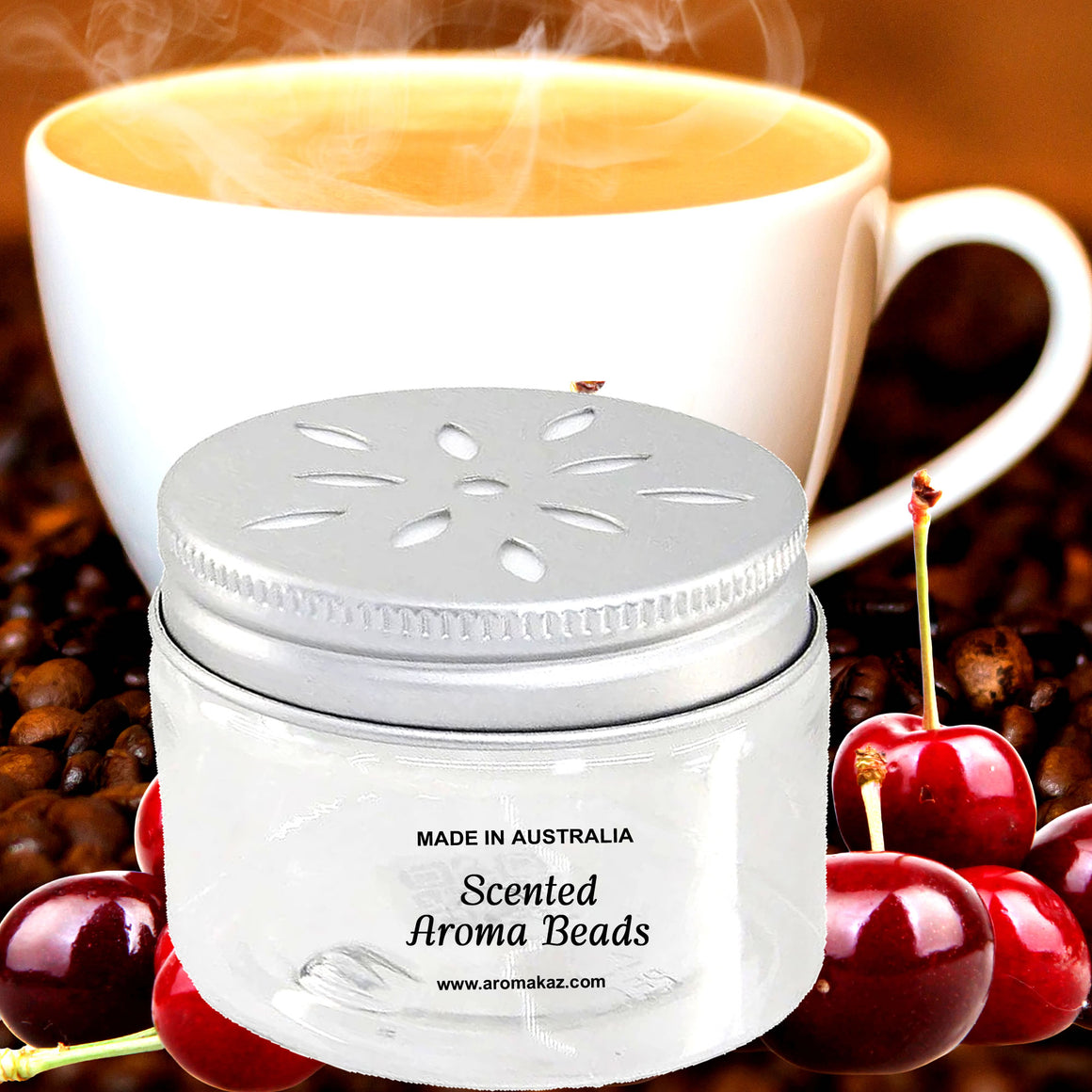 Cherry Coffee Air Freshener Aroma Beads - Room, Car, Pantry, Pet Areas, Linen